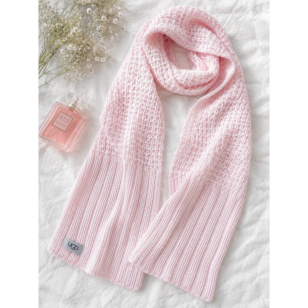 UGG Light Pink Oversized Knit Scarf Barbiecore Coquette Cozy Winter